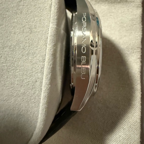 Porsamo Bleu Black Dial Silver Leather Watch - Picture 8 of 11